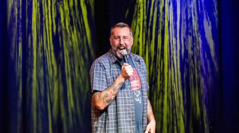 Greg Behrens was one of the comics who performed opening weekend of the Best of Atlanta Comedy Showcase at Center Stage, hosted by Laughing Skull Lounge, in socially distanced fashion. Credit: HillyMonster Photography