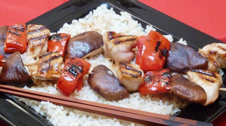 Chicken and Shiitake Yakitori (Japanese Grilled Chicken Skewers) can be made in 20 minutes. Linda Gassenheimer/TNS