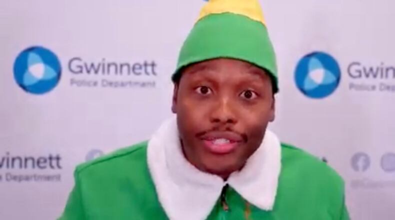 Gwinnett Police Department's Elf Joseph is asking for help to support the department's annual toy drive. View the video at www.facebook.com/GwinnettPD/videos/505550101632025/.
COURTESY GWINNETT POLICE