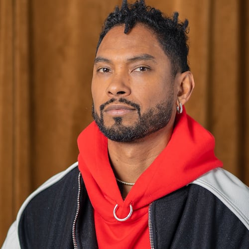 Miguel poses for a portrait in New York on Oct. 14, 2025. (AP Photo/Gary Gerard Hamilton)