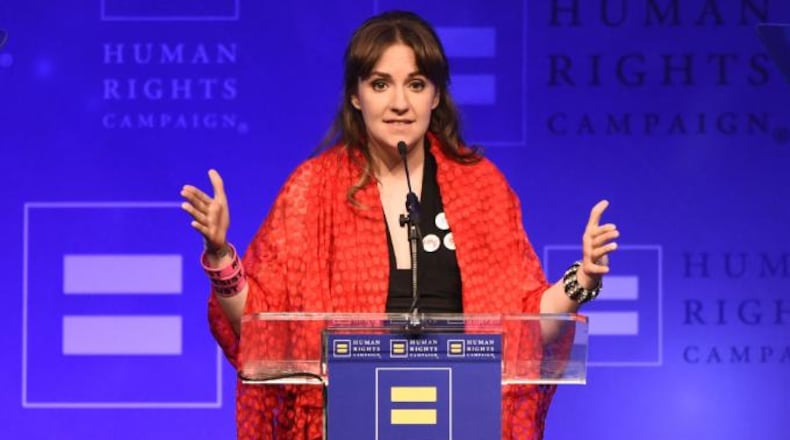 LOS ANGELES, CA - MARCH 18: Actor Lena Dunham speaks onstage at The Human Rights Campaign 2017 Los Angeles Gala Dinner at JW Marriott Los Angeles at L.A. LIVE on March 18, 2017 in Los Angeles, California. (Photo by Emma McIntyre/Getty Images for Human Rights Campaign)