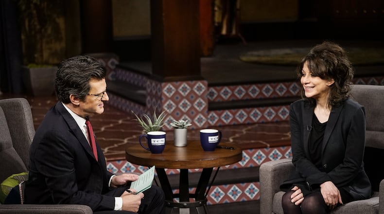 Amy Heckerling, director of “Fast Times at Ridgemont High” and “Clueless,” talks about her hero, James Cagney, to host Ben Mankiewicz on the set of Turner Classic Movies. Heckerling was in Atlanta at the Turner studios to serve as guest programmer on the cable movie channel. CONTRIBUTED BY TURNER CLASSIC MOVIES