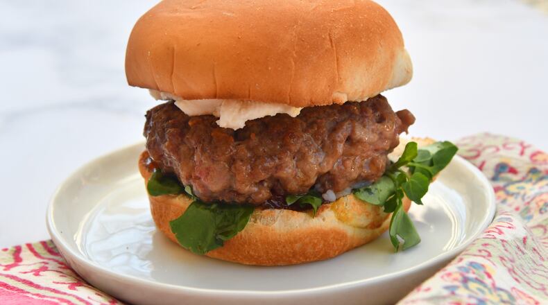 Lamb Burgers with Goat Cheese and Pepper Jelly
Chris Hunt for The Atlanta Journal-Constitution