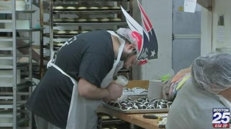 Montilio's Baking Company is working on a 16-foot cake that will be delivered by truck to Gillette Stadium.