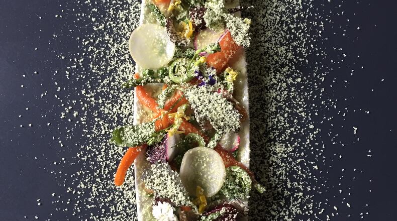 The Pollinated Vegetable Plate is a cheeky nod to spring in Atlanta. Photo by Joey Ward.