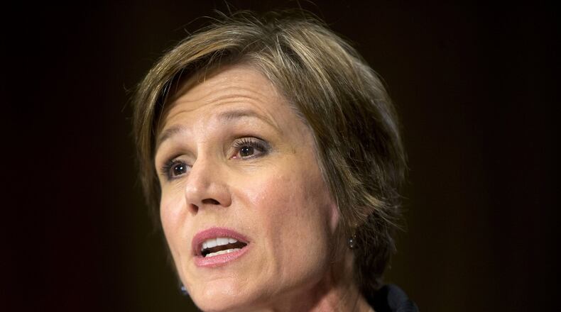 In this March 24, 2015 file photo, then-Deputy Attorney General nominee Sally Quillian Yates testifies on Capitol Hill in Washington. President Donald Trump’s abrupt, late-night firing of the acting attorney general, who had refused to allow the Justice Department to defend his immigration orders in federal court, sends a clear message to his future Cabinet about his tolerance for public dissent. (AP Photo/Pablo Martinez Monsivais, File)