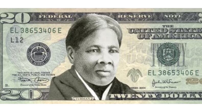 A mockup of what the $20 bill would look like featuring Tubman.