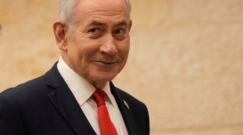 Israeli Prime Minister Benjamin Netanyahu, casts his ballot in his Likud party primary elections ahead of Israel's general election in October, in Jerusalem, Monday, Aug. 17, 2026. (AP Photo/Ohad Zwigenberg, Pool)