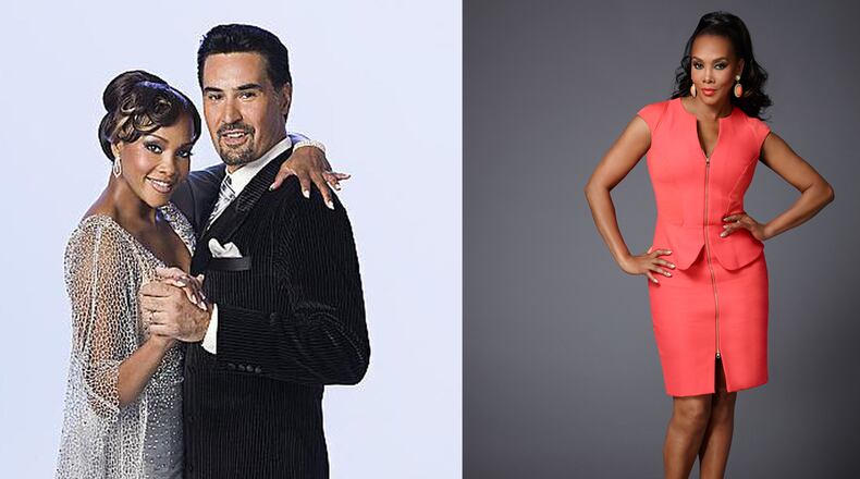 Vivica A Fox from "Dancing With the Stars" (left) and "Celebrity Apprentice" (right). CREDIT: ABC, NBC publicity photos