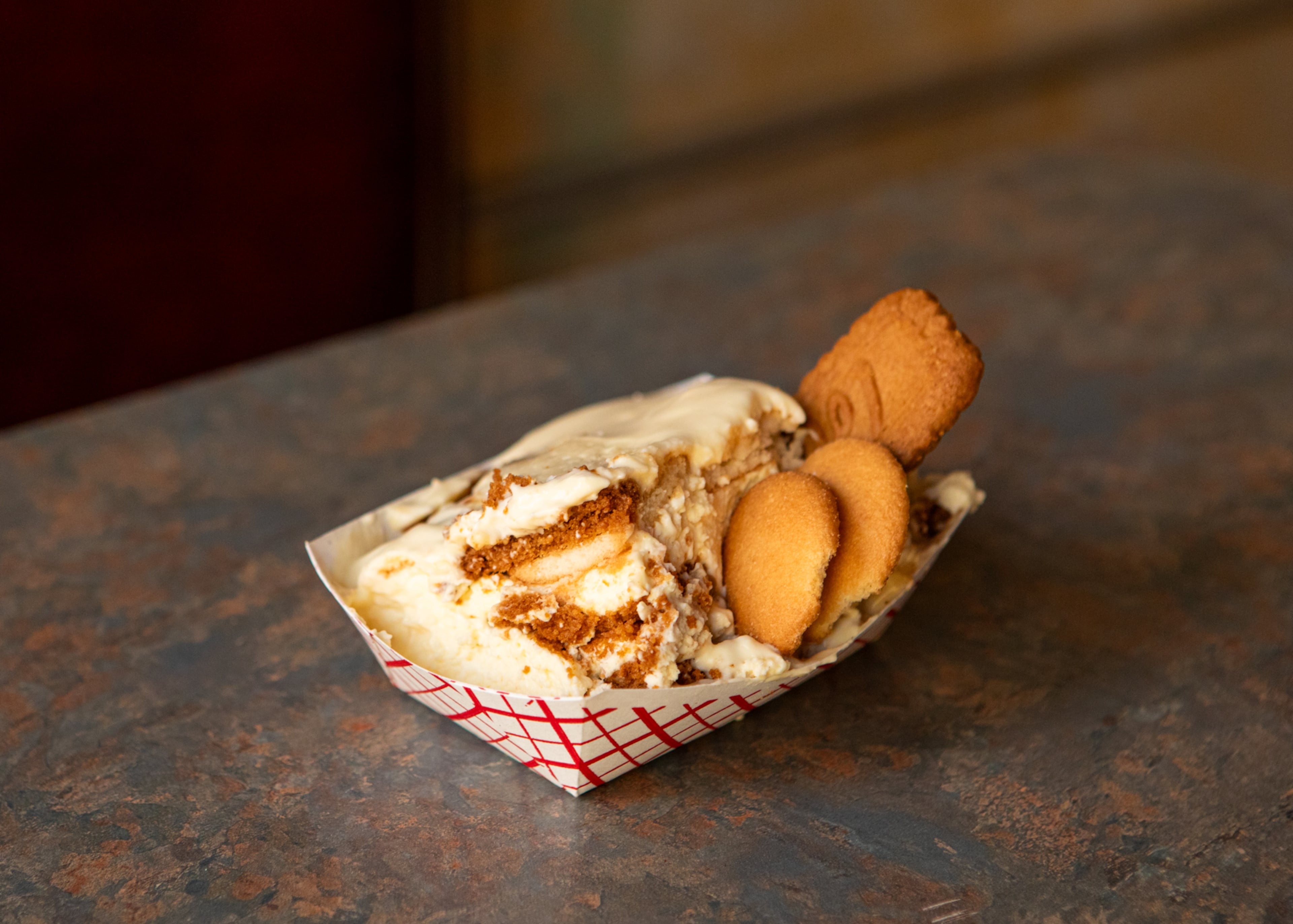 Gene’s banana pudding comes with Biscoff cookies in addition to 'nilla wafers. (Aaliyah Man for the AJC)