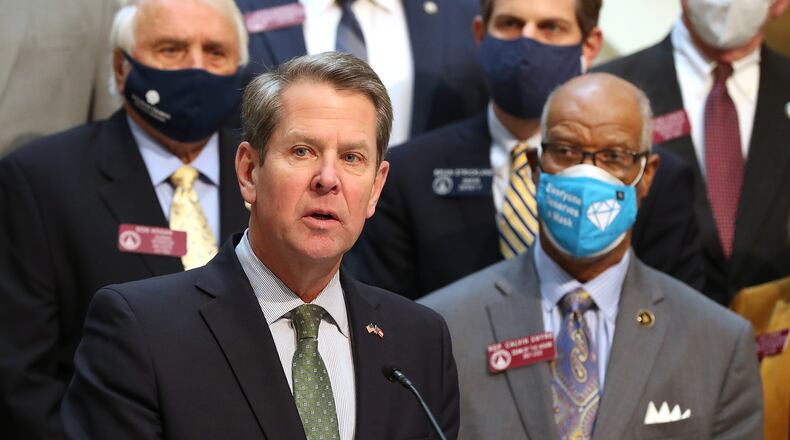 Gov. Brian Kemp used his State of the State address to propose an overhaul of the state's Civil War-era citizen's arrest statue, calling it an “antiquated law that is ripe for abuse and enables sinister, evil motives.” Curtis Compton / Curtis.Compton@ajc.com”