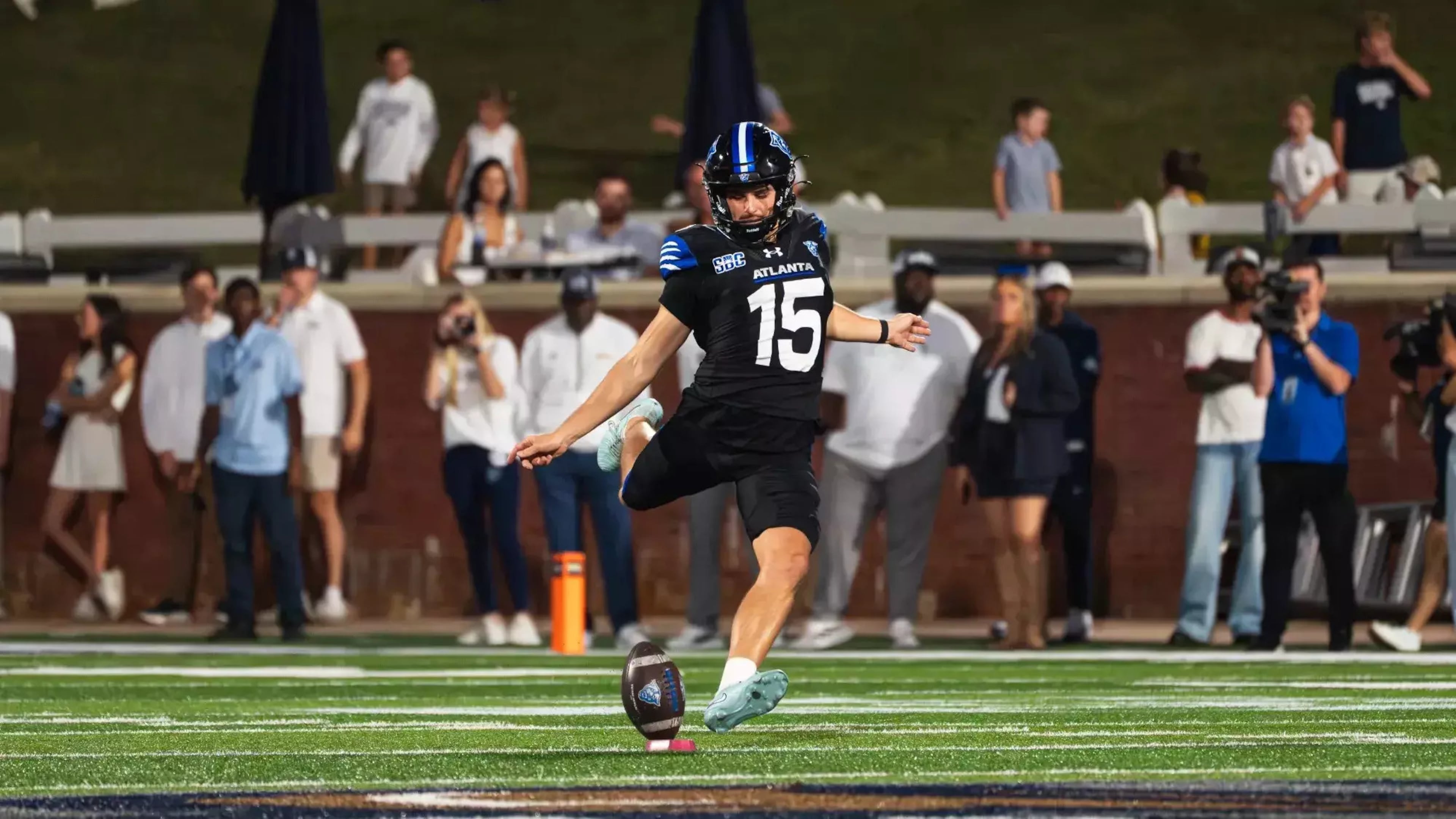 Braeden McAlister, who kicked a school-record 60-yard field goal against Marshall on Saturday, Nov. 15, 2025, was named the Sun Belt Conference Special Teams Player of the Week. (Georgia State Athletics)