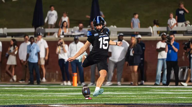 Braeden McAlister, who kicked a school-record 60-yard field goal against Marshall on Saturday, Nov. 15, 2025, was named the Sun Belt Conference Special Teams Player of the Week. (Georgia State Athletics)
