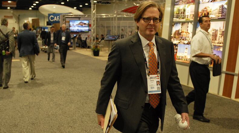 Jeff Fuqua hurries down a hallway at the Las Vegas convention center, between the dozens of 15-minute prospect meetings he'd scheduled for potential retail tenants.