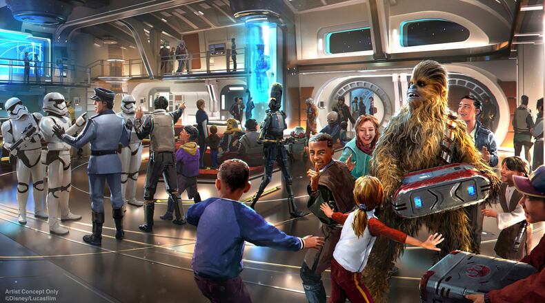 Star Wars: Galactic Starcruiser is expected to open in spring, Disney says. It will be a two-day, two-night immersive experience that weaves storylines from the "Star Wars" universe, including rides at Disney's Hollywood Studios. (Disney/Lucasfilm/TNS)