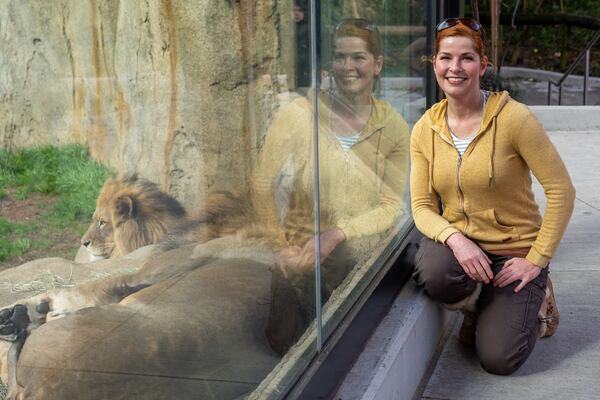 Meteorologists Dagmar Midcap, who has a special interest in saving trafficked animals, was photographed at Zoo Atlanta on Thursday, March 12, 2026. (Ben Gray for the AJC)