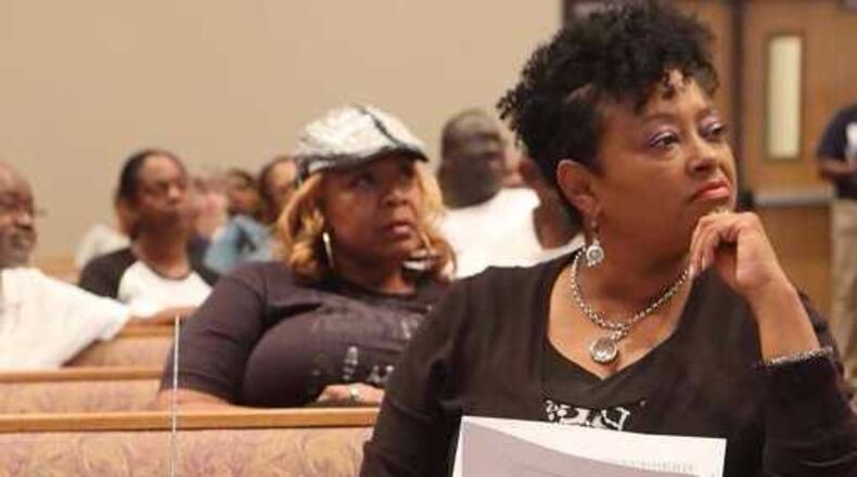 Amealia Miller attends a forum on what’s at stake if residents vote to form the City of South Fulton at Enon Baptist Church on Tuesday, Oct. 18, 2016, in College Park.