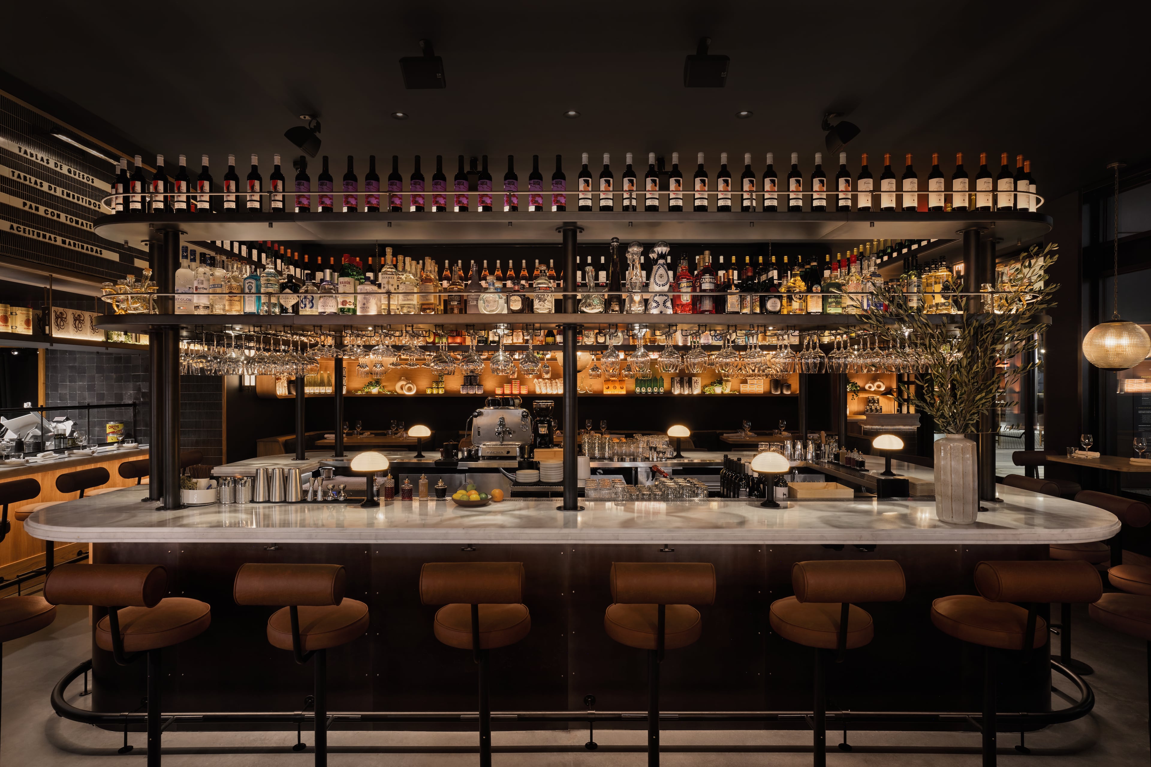 The bar at Boqueria in Midtown Atlanta's Colony Square. (Courtesy of Boqueria)