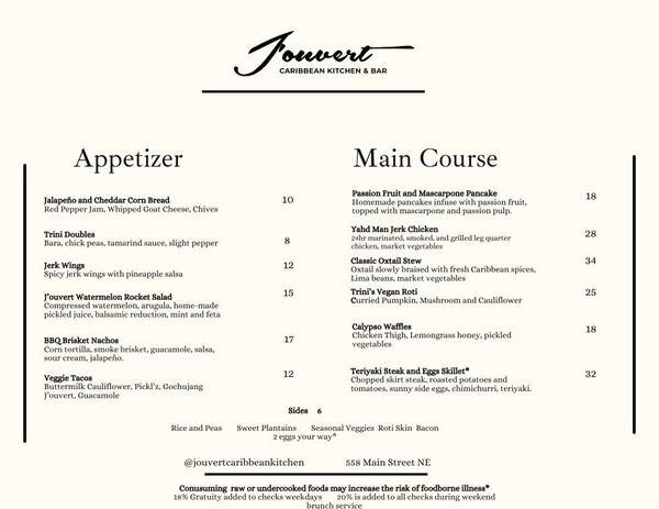 J'ouvert menu
