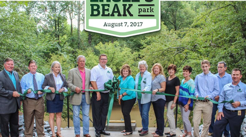 Forsyth County officials gathered for a ribbon-cutting to inaugurate Eagle’s Beak Park in Northwest Forsyth
