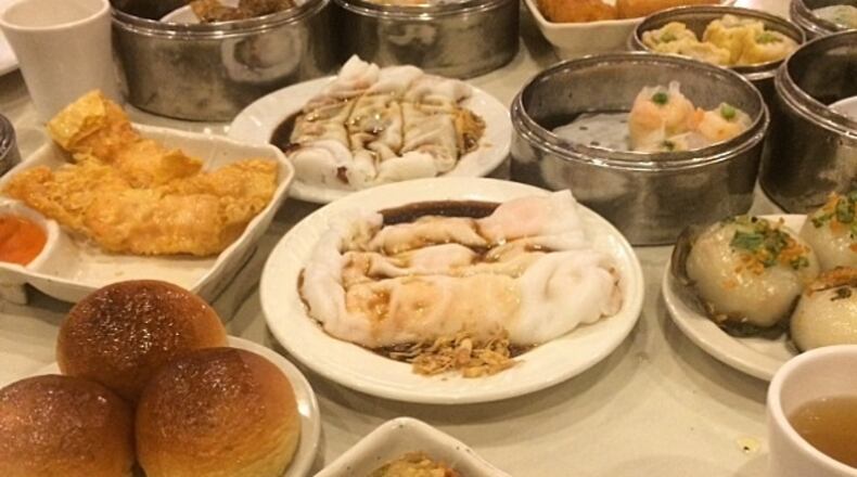 Barbecue pork buns, rolled rice noodles, steamed pork buns