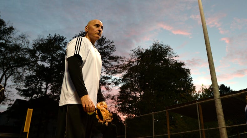 Out of the spotlight: A two-minute bit making fun of an NFL player suffering from ALS cost sports radio jock Nick Cellini his job. His radio career still hasn't recovered and he now spends time focusing on his family. BRANT SANDERLIN / BSANDERLIN@AJC.COM