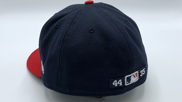 The numbers of Hall of Famers Hank Aaron (44) and Phil Niekro (35) are embroidered on the caps the Braves are wearing this season. (Atlanta Braves)