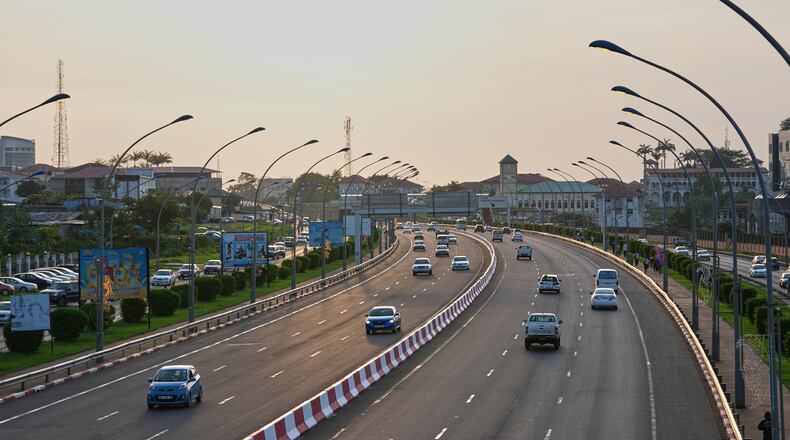A street scene in Malabo, Equatorial Guinea, Saturday, April 25, 2026. (AP Photo/Misper Apawu)