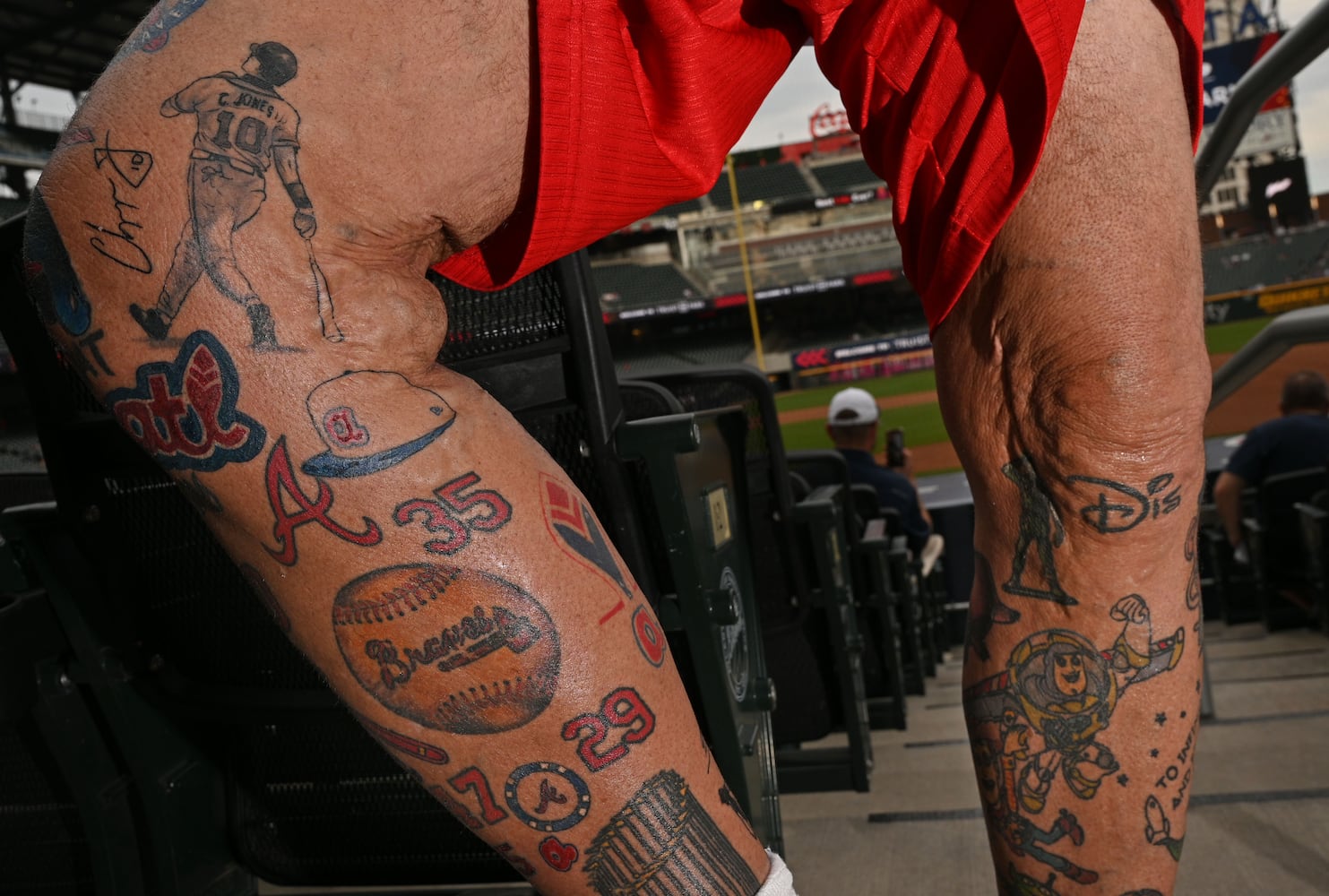 Steve Disney and his Braves tattoos