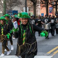 Performers in the St. Patrick’s Day Parade know how to accessorize in green. (Courtesy of Atlanta St. Patrick's Parade, Inc.)