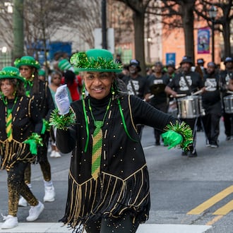 Performers in the St. Patrick’s Day Parade know how to accessorize in green. (Courtesy of Atlanta St. Patrick's Parade, Inc.)