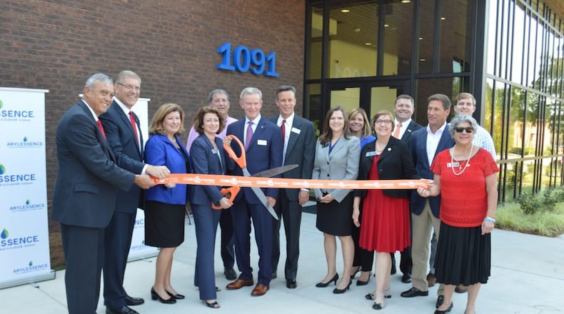 Arylessence holds a ribbon cutting in 2018 for the opening of its research and development center in Cobb County.