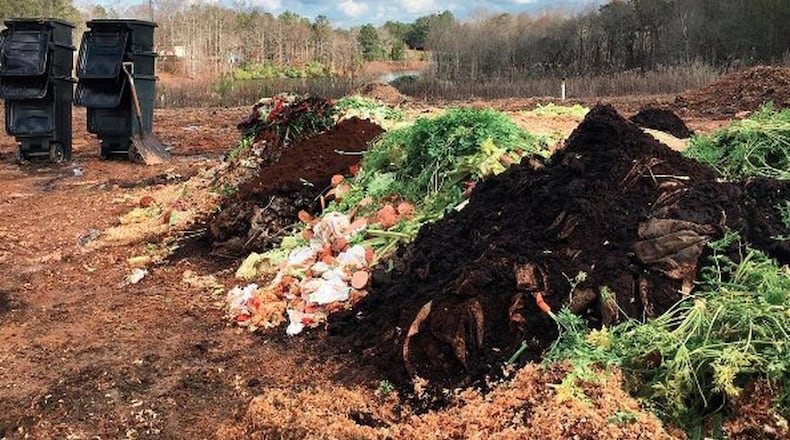 Compostwheels picks up food waste from commercial clients — such as hotels and restaurants — and delivers the waste to their commercial composting facility, King of Compost, at the King of Crops location in Winston, Ga.