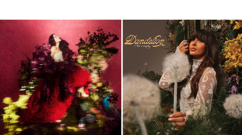 This combination of album cover images shows “Superbloom” by Jessie Ware, left, and "Dandelion" by Ella Langley. (EMI/Universal via AP, left, and SAWGOD Recordings/Columbia via AP)