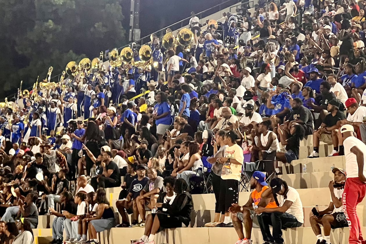 Fans packed Hallford Stadium in Clarkston for the revitalized DeKalb County School District Kickoff Classic last week. The event featured three matchups between the top six teams from DeKalb based on last year's results. (McClain Baxley for the AJC)