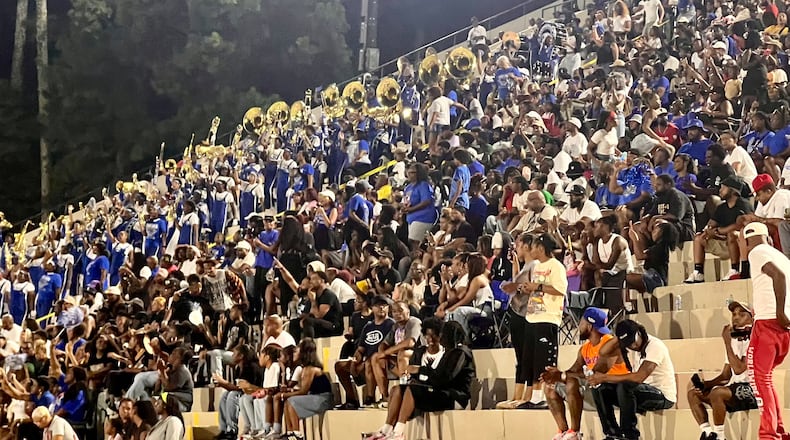 Fans packed Hallford Stadium in Clarkston for the revitalized DeKalb County School District Kickoff Classic last week. The event featured three matchups between the top six teams from DeKalb based on last year's results. (McClain Baxley for the AJC)