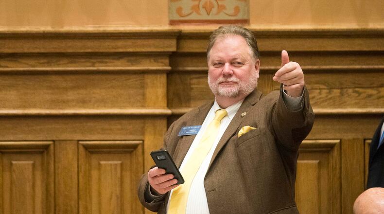 State Senate Rules Committee Chairman Jeff Mullis, R-Chickamauga, rewrote an ethics measure to include a ban on all candidates, including challengers, raising money during a legislative session. Legislators and other state officials are currently banned from raising money during a session, although Mullis wrote legislation last year that created "leadership committees" that the governor and a select group of legislative leaders could use to collect donations while the Legislature is in session. (ALYSSA POINTER/ALYSSA.POINTER@AJC.COM)