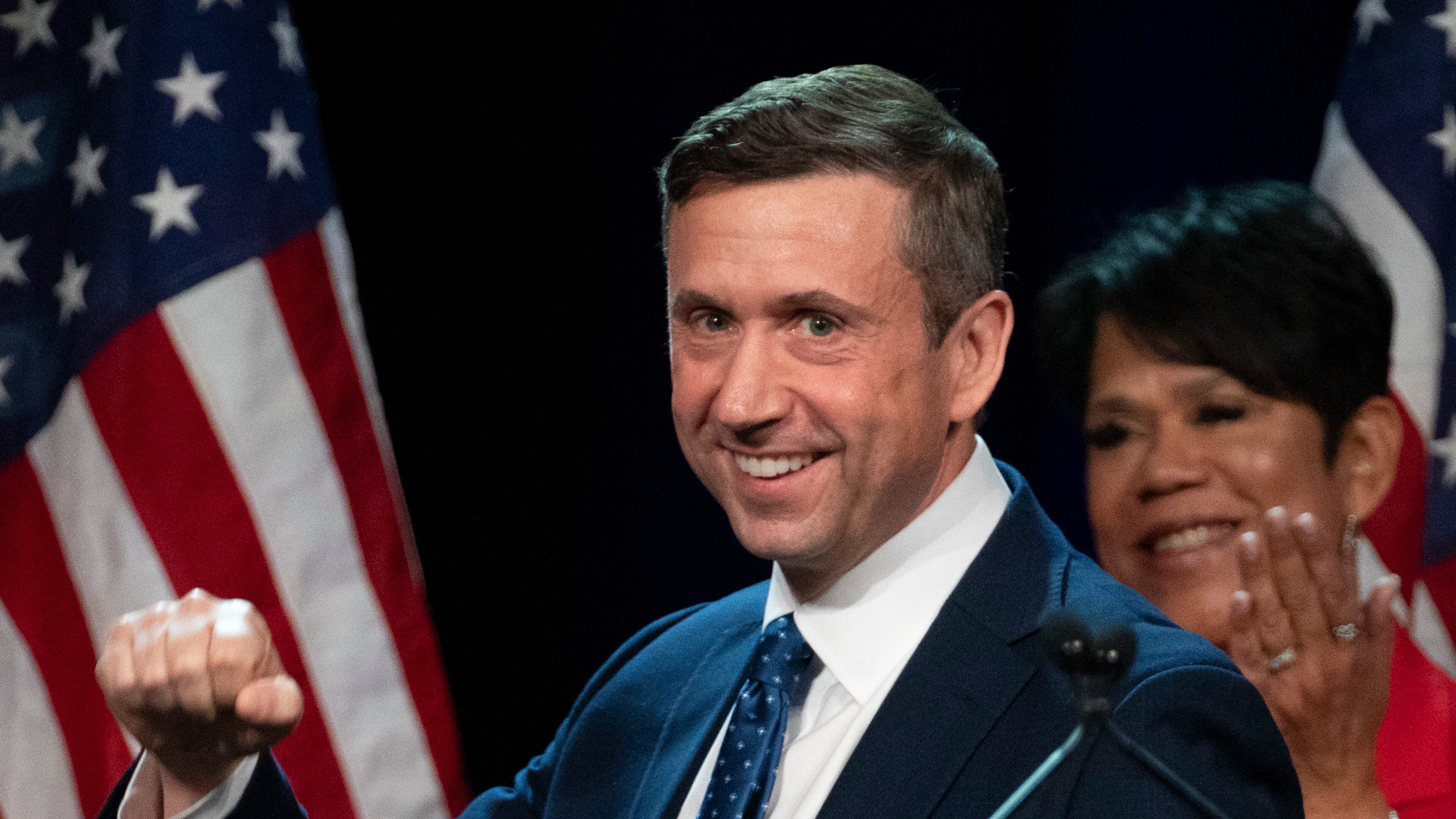 Democratic National Committee Chair Ken Martin will campaign with Debra Shigley on Saturday in the Republican-leaning Senate District 21 in north Fulton and Cherokee counties. (Allison Robbert/New York Times)