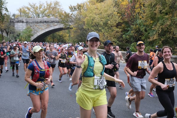 The AJC's Ellen Rolfes at the 2023 Marine Corps Marathon in Washington, D.C.