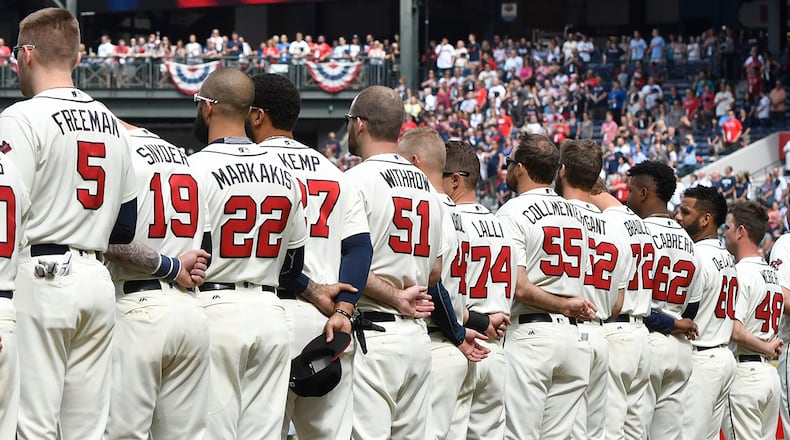 Freddie Freeman (5) anchors a Braves lineup that went 68-93 in its final season at Turner Field.