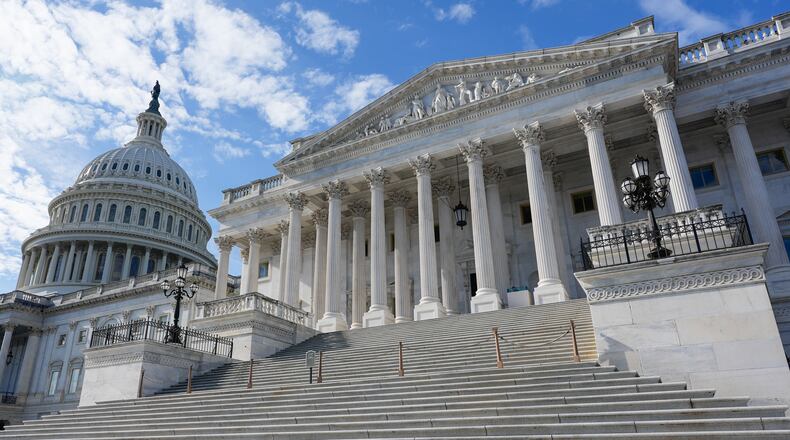 The U.S. Capitol, Friday, Nov. 14, 2025, in Washington. (AP Photo/Mariam Zuhaib)