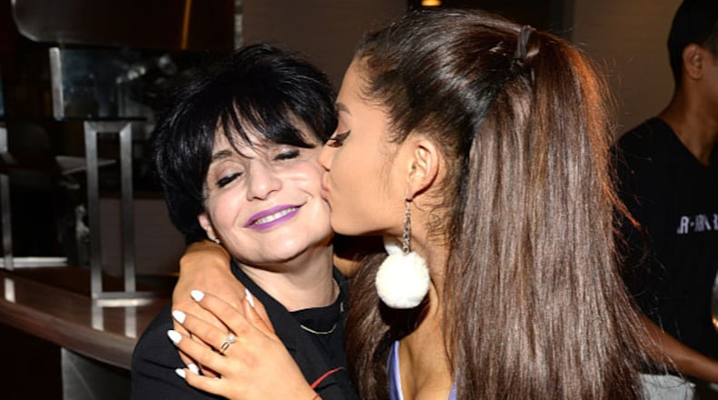 Joan Grande and Ariana Grande during the unveiling of her debut fragrance "ARI by ARIANA GRANDE" at Macy's Herald Square on September 16, 2015 in New York City.  (Photo by Kevin Mazur/Getty Images for Coburn Communications)
