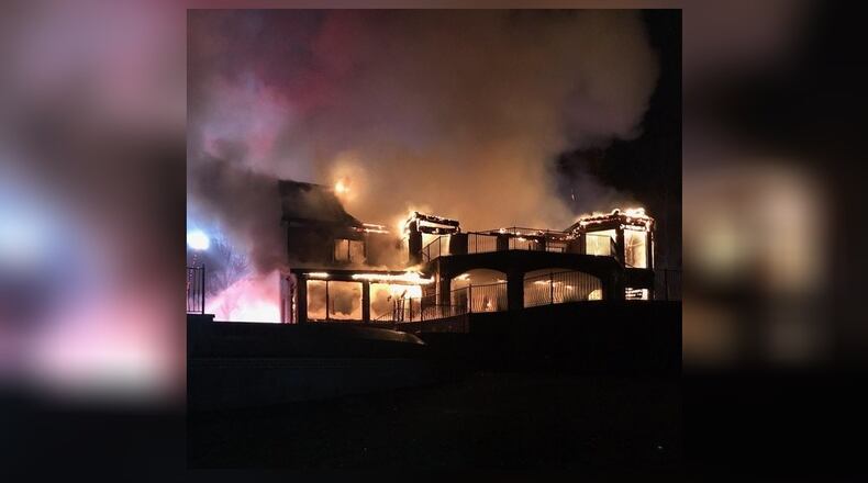 One person was killed when a home in southern Hall County caught fire overnight, authorities said Saturday morning.