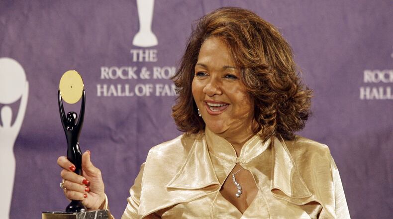 FILE - Nedra Talley Ross appears in the press room after the induction of The Ronettes into the Rock & Roll Hall of Fame in New York on March 12, 2007. (AP Photo/Stuart Ramson, File)