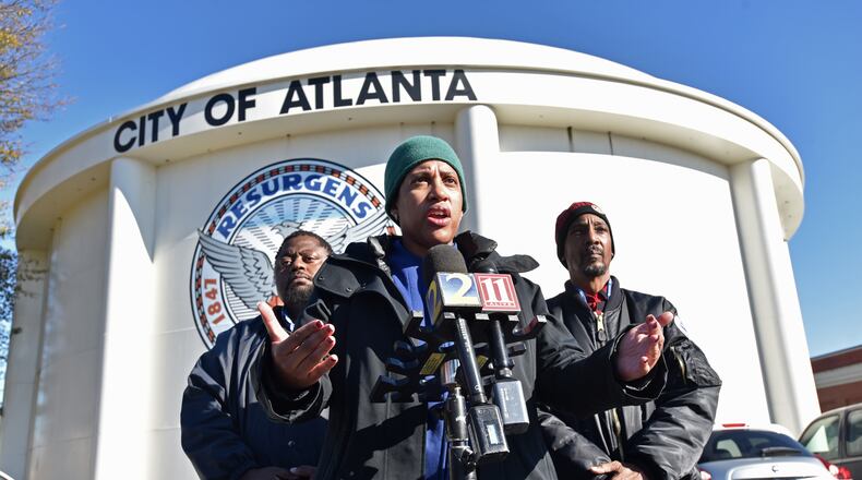 Kishia Powell, Commissioner City of Atlanta Department of Watershed Management Atlanta, speaks to members of the press during a media briefing to discuss the water issues that caused widespread boil water advisory on Monday that continued to Tuesday afternoon at Atlanta Hemphill Water Treatment Plant in Atlanta on Tuesday, December 4, 2018.