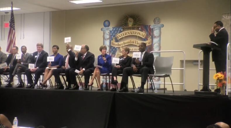 Mary Norwood struggles over a question on racial profiling at a September forum.
