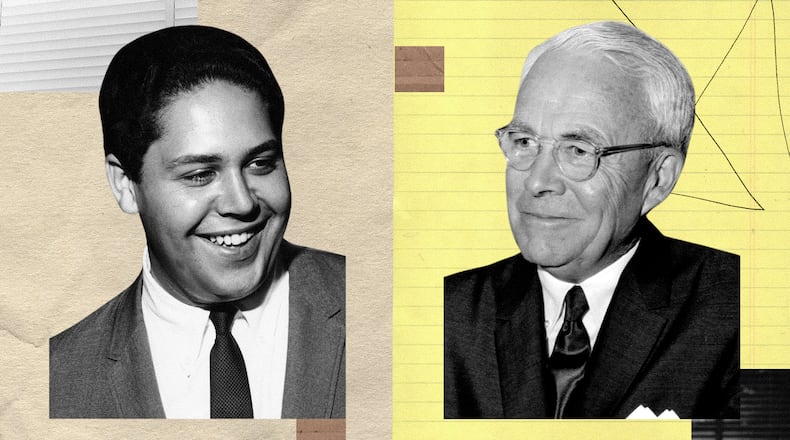 Maynard Jackson Jr. (left) and Ivan Allen Jr. both served as Atlanta's mayor, but the similarities don't end there. While one was the descendant of an enslaved person and the other had a Confederate soldier as an ancestor, they both did a lot for civil rights in the city and worked to put Atlanta on the national map. (Photo Illustration: Chris Skinner for AJC | Source: Getty, Pexels)