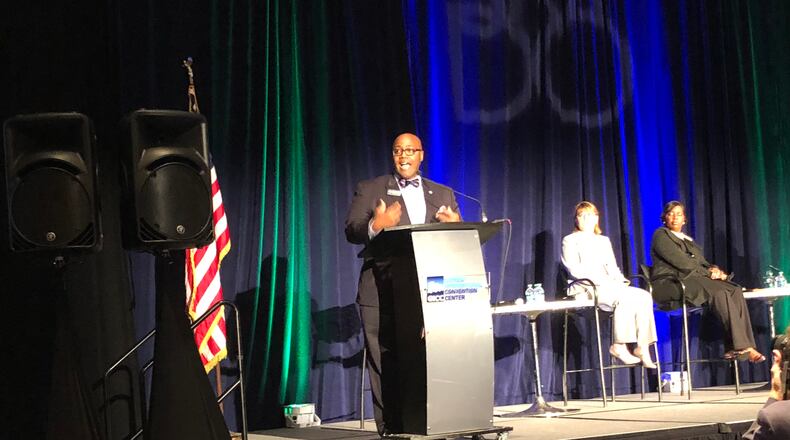 Henry County Development Authority Executive Director Leonard Sledge told a South Metro Development Outlook Conference that a solid workforce starts with early childhood education. LEON STAFFORD/AJC