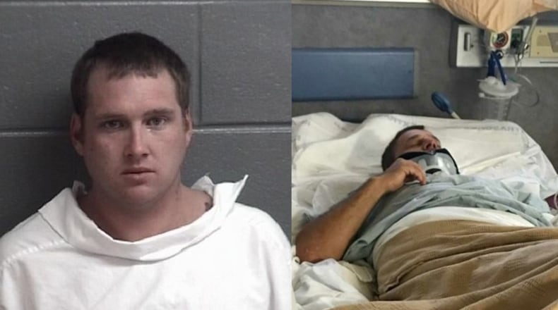 Christopher Michael Futch (left) took a plea deal after attacking and seriously injuring Travis Abbott (right) in July 2018.
