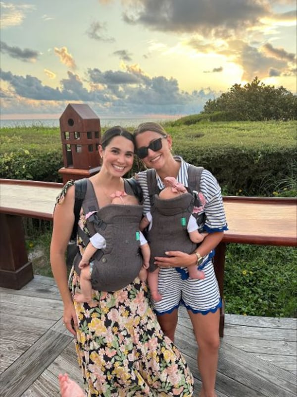 Abigail "Abby" Dann (left) and Danielle "Shaye" Hall had their little ones about the same time. (Courtesy of Wellstar Health System)